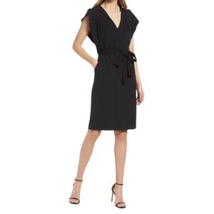 Eliza J Ruffle Sleeve Sheath Dress in Black Size 6 New